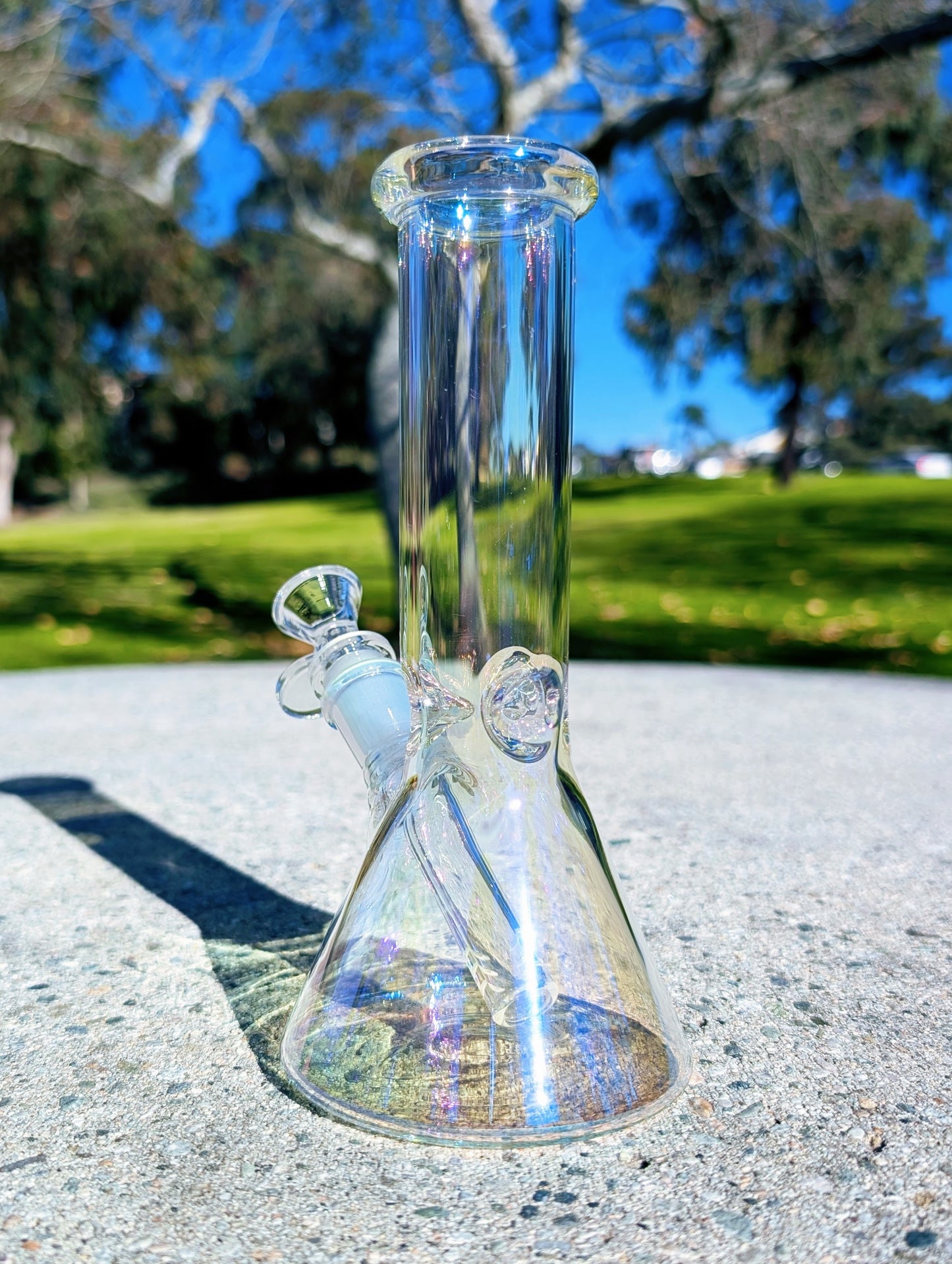 8" Rainbow Beaker Premium Quality Glass Bong