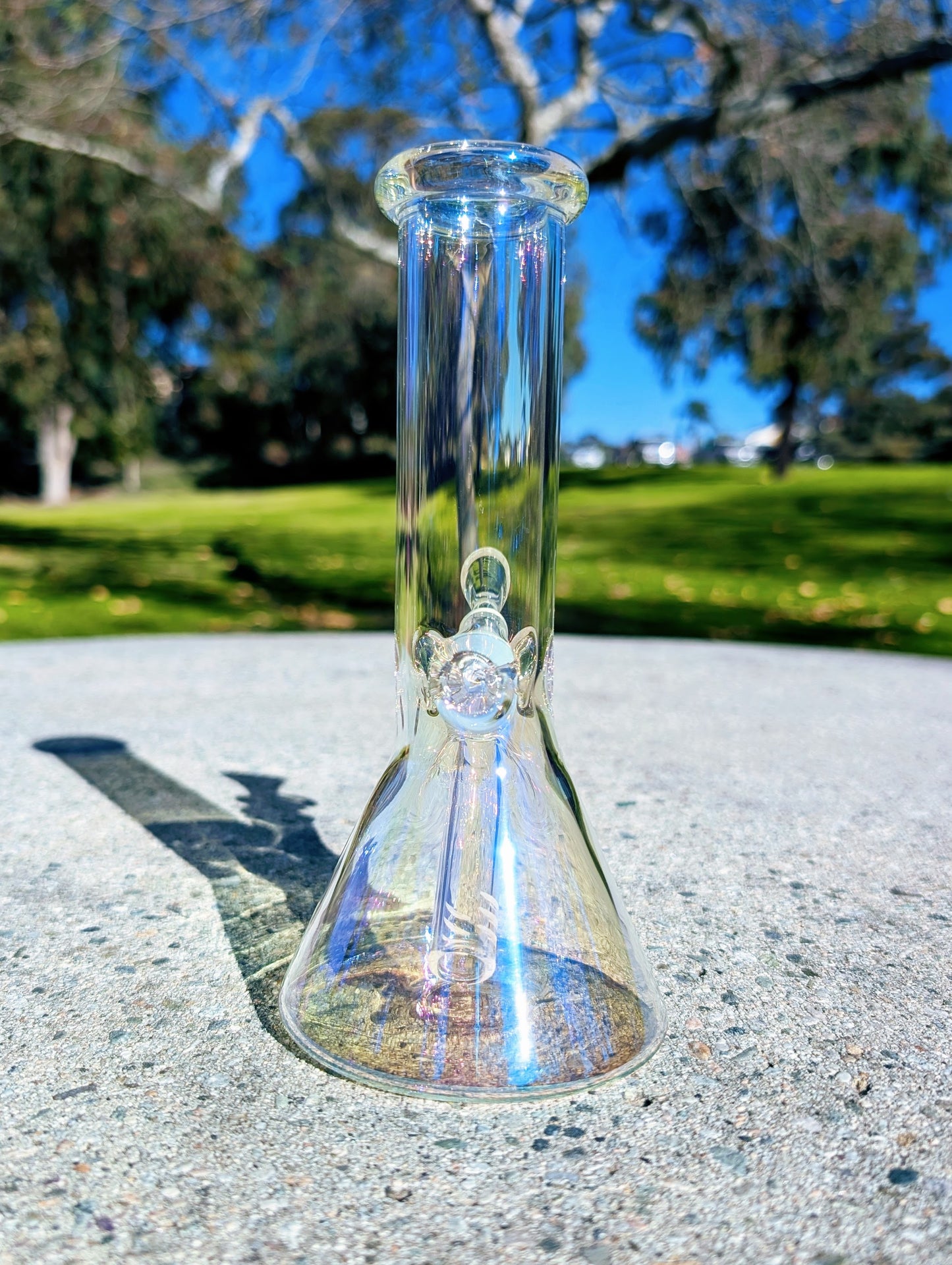 8" Rainbow Beaker Premium Quality Glass Bong