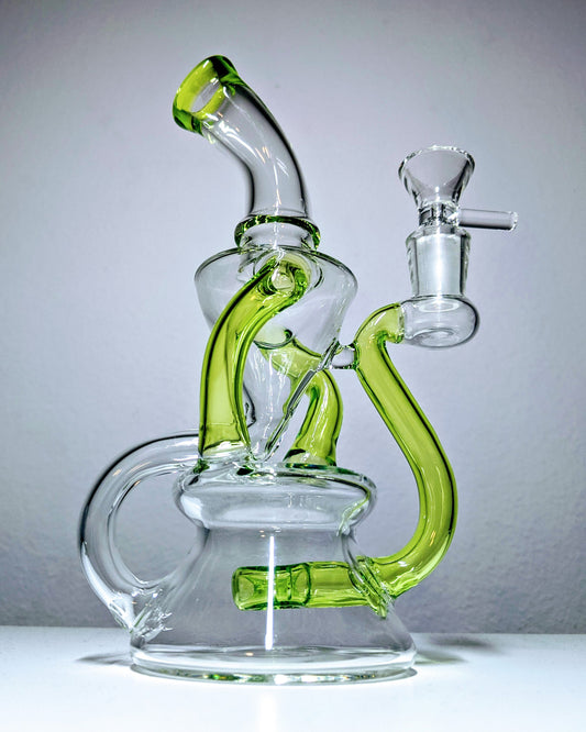8" Neon Dual Uptake Klein Vortex Recycler