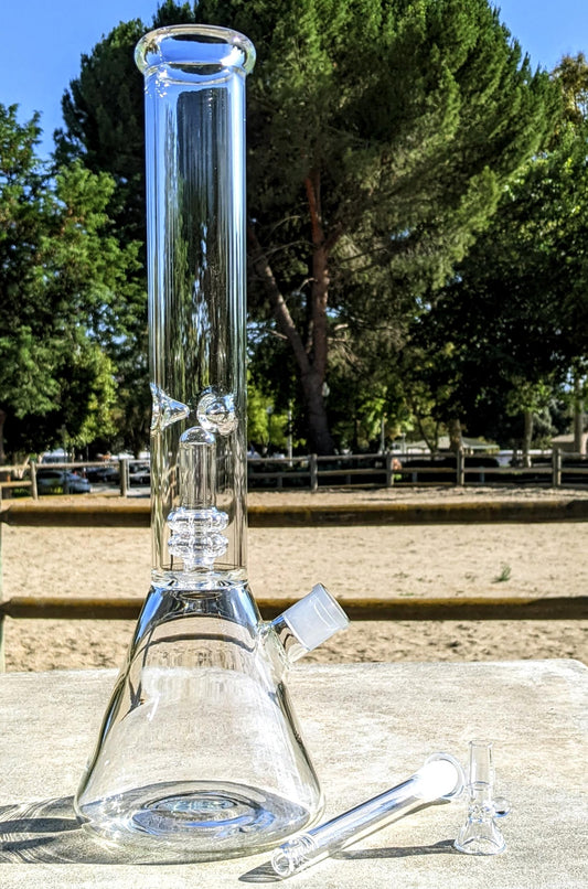 16" Heavy Duty Matrix Perc Beaker Glass Bong