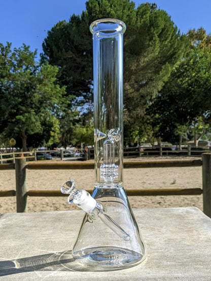 16" Heavy Duty Matrix Perc Beaker Glass Bong