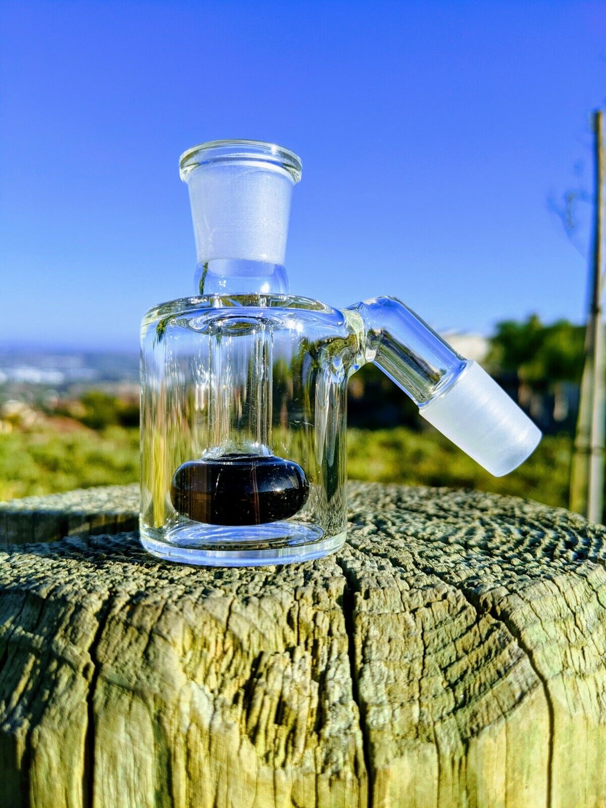 3" 14mm 45° Black Mini Ash Catcher