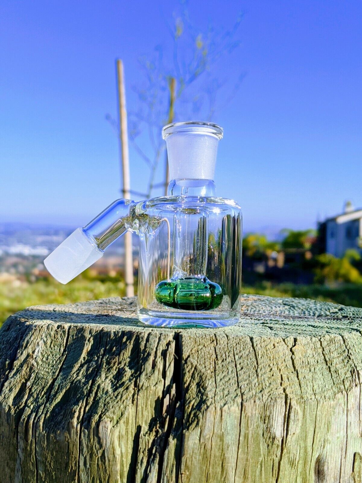 3" 14mm 45° Green Mini Ash Catcher