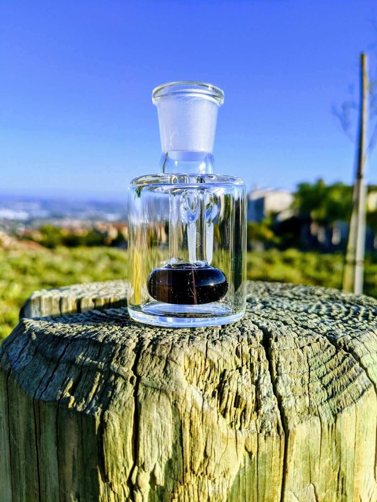 3" 14mm 45° Black Mini Ash Catcher